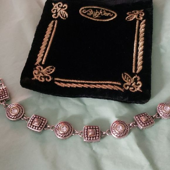 Beautiful Brighton HEIRESS Silver Plated Gold Plated Crystal Disc Link Bracelet - Picture 5 of 12